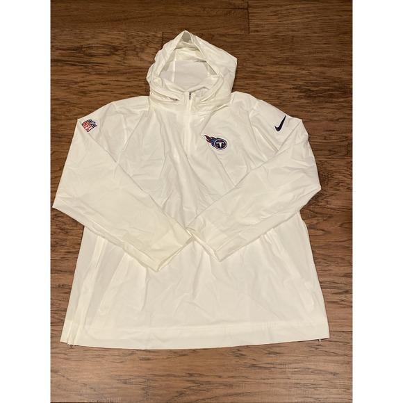Tennessee Titans Nike Team Issued Mens Windbreaker Hoodie White‎ 1/4 Zip Jacket - Picture 5 of 7